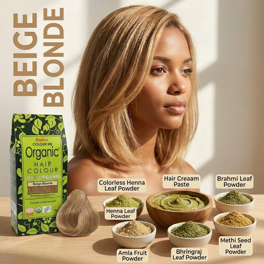 Organic Henna Color Beige Blonde Radico 100 percent Cert