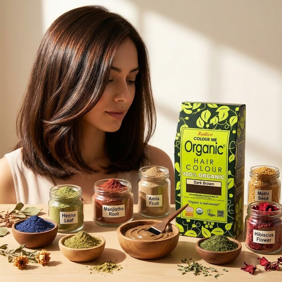 Organic Henna Colour Dark Brown Radico 100 percent Cert