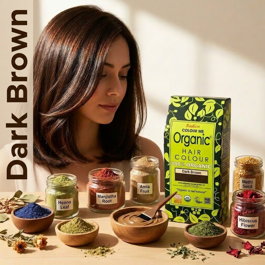 Organic Henna Colour Dark Brown Radico 100 percent Cert