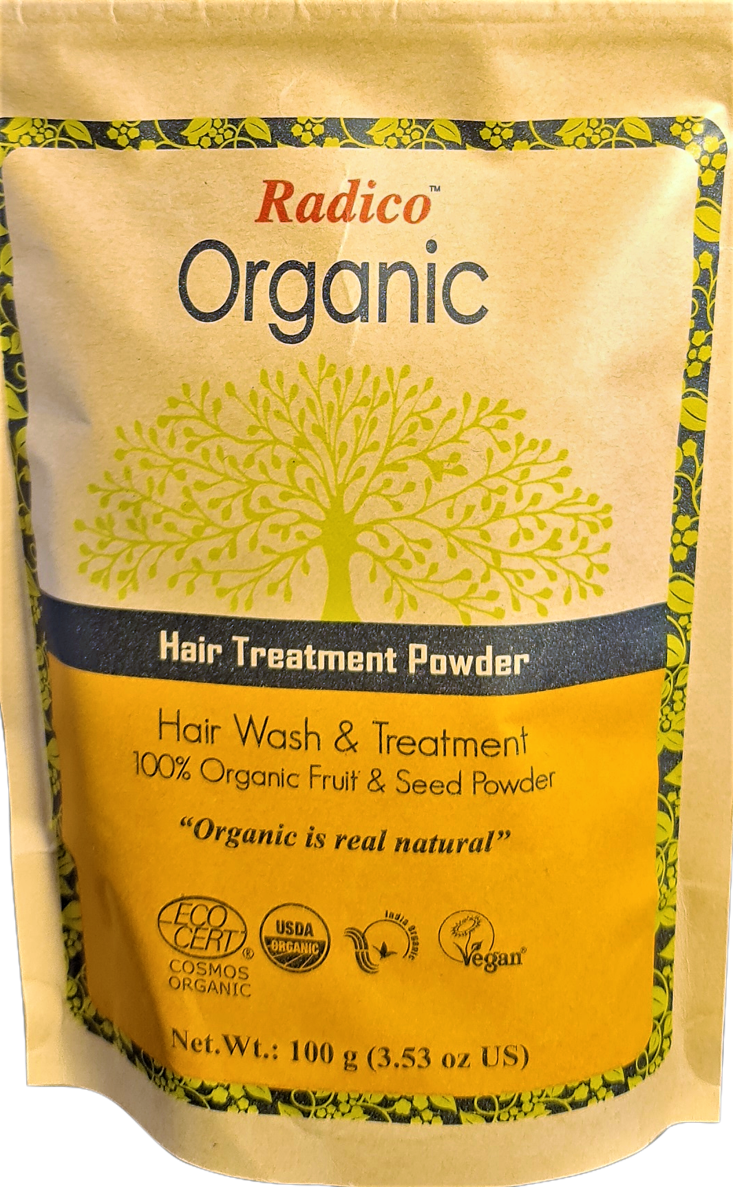  Organic Hair Treatment powder Radico 100 percent Cert