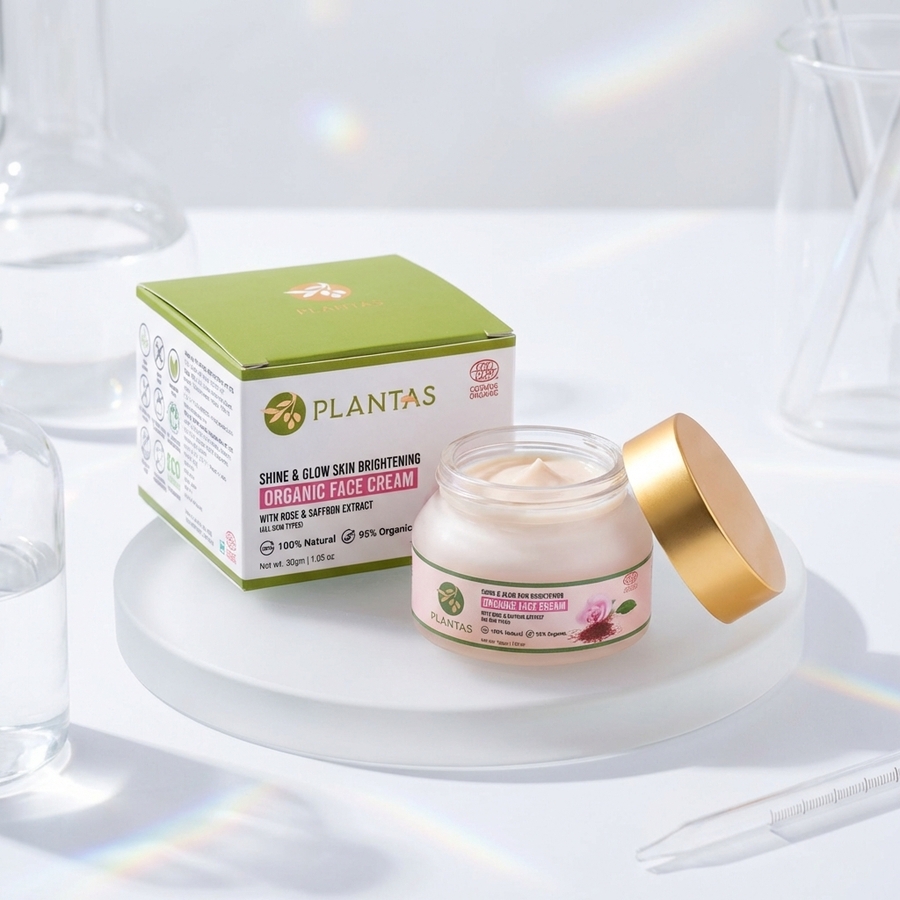 Plantas Organic Face Cream - Shine & Glow Skin Brightening 30g