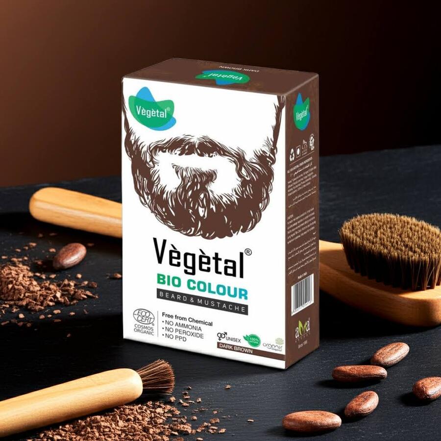 Certified Organic Vegetal Beard and Moustache Bio Colour Dark Brown