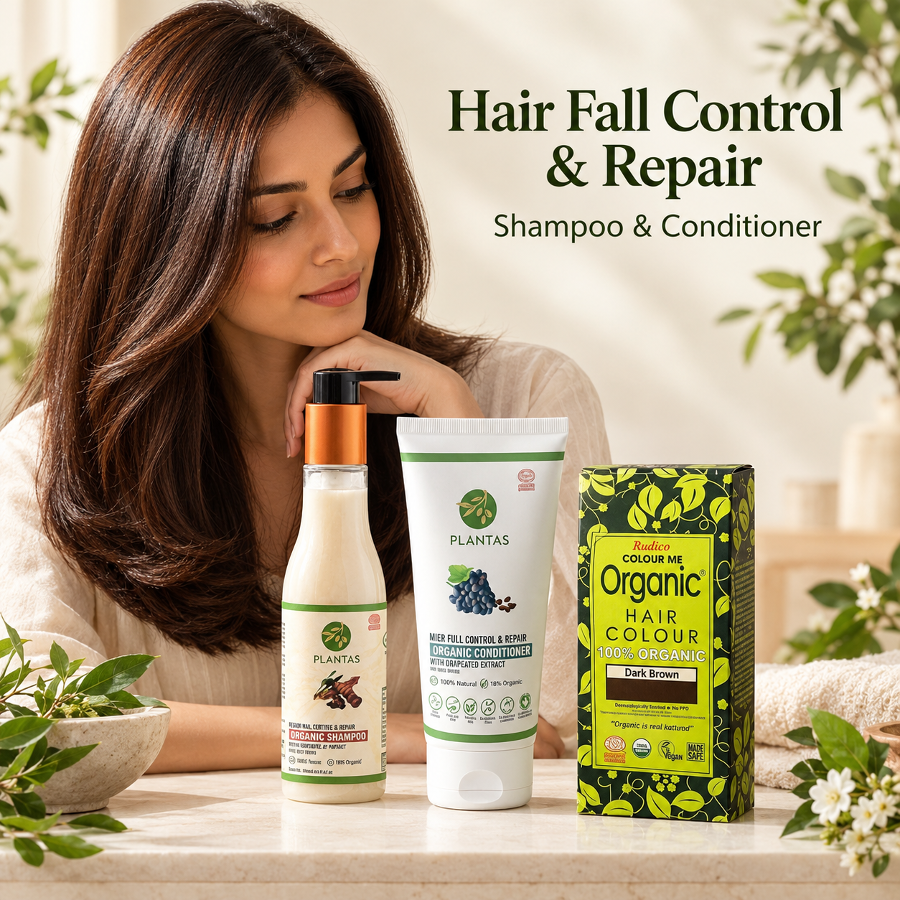 Radico Organic Dark Brown Organic Hair fall& control Repair Shampoo & conditioner